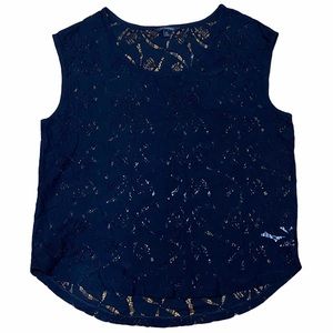 Banana Republic Top Floral Lace Short Sleeve XL